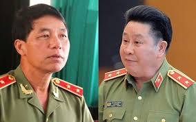 Hai cựu thứ trưởng Bộ Công an Trần Việt Tân và Bùi Văn Thành khi còn tại vị. Ảnh trên VOV.